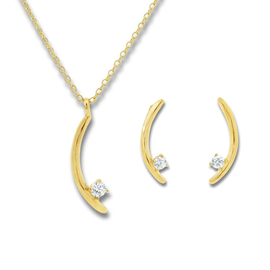 The Signature Verana Set in yellow gold vermeil: necklace and earrings