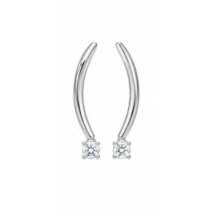 Dangle Verana Earrings in silver tone with a dangling brilliant accent