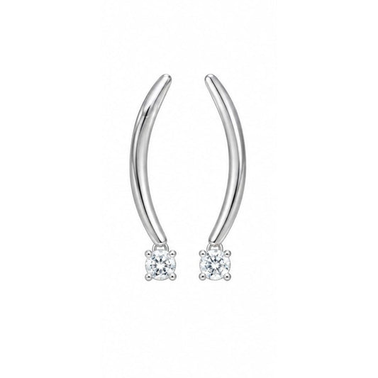 Dangle Verana Earrings in silver tone with a dangling brilliant accent