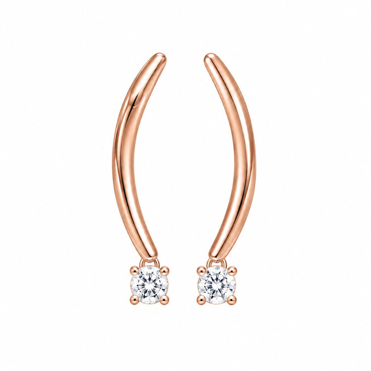 Dangle Verana Earrings in rose gold vermeil with a dangling brilliant accent