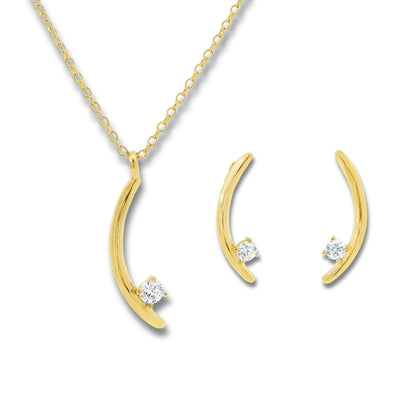 The Signature Verana Set in yellow gold vermeil: necklace and earrings