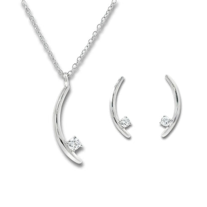 The Signature Verana Set in sterling silver: necklace and earrings