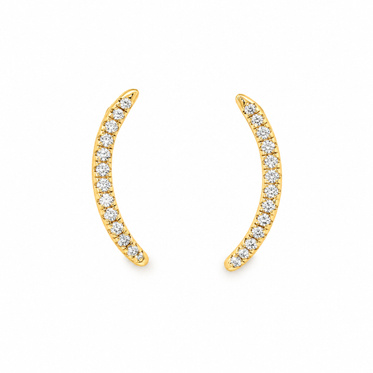 Pavé Verana Earrings in yellow gold